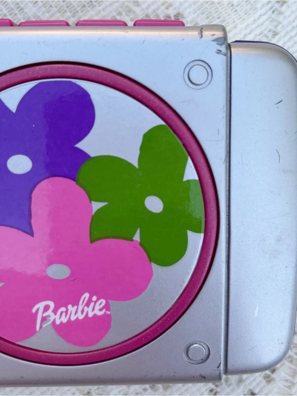 Vintage 1999 Mattel Barbie Floral Portable Stereo Tape Cassette Player Tested